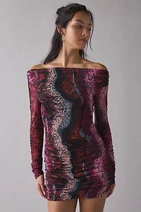 AFRM Montana Long Sleeve Off-The-Shoulder Bodycon Mini Dress