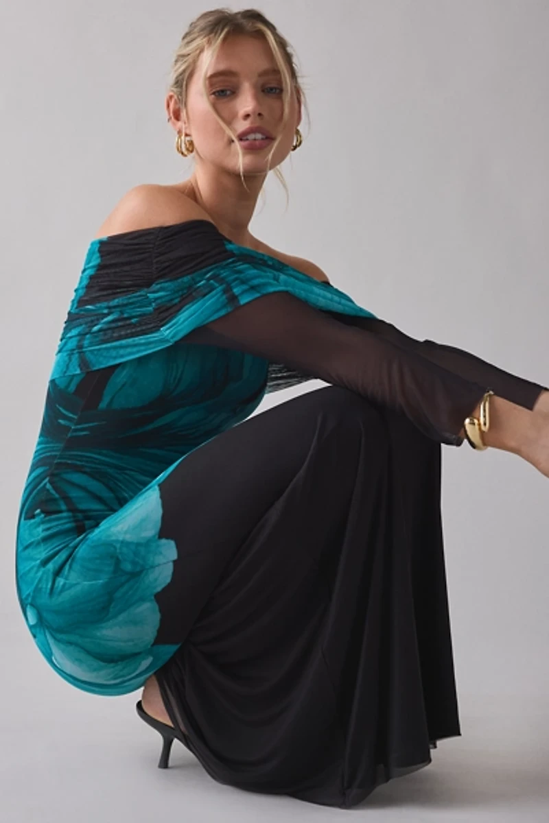 AFRM Thelma Off-The-Shoulder Long Sleeve Maxi Dress