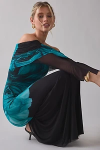 AFRM Thelma Off-The-Shoulder Long Sleeve Maxi Dress