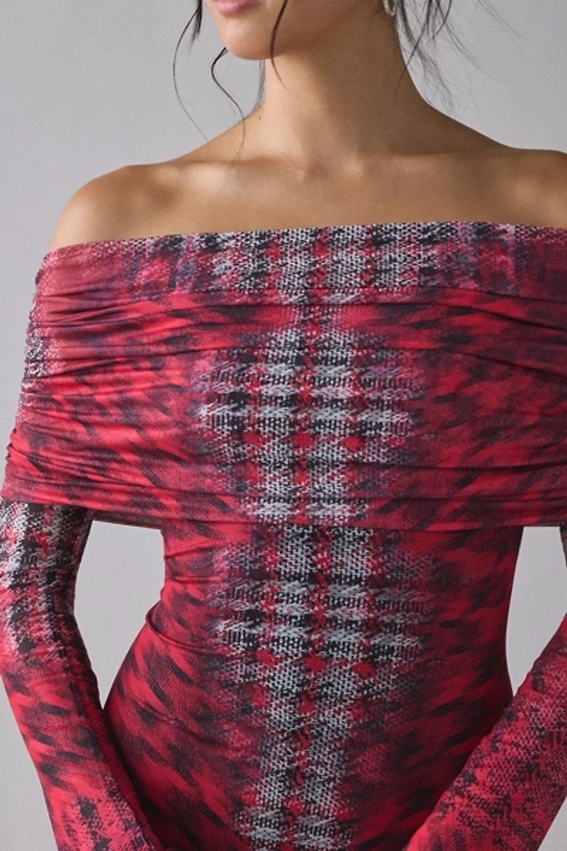 AFRM Thelma Off-The-Shoulder Long Sleeve Maxi Dress
