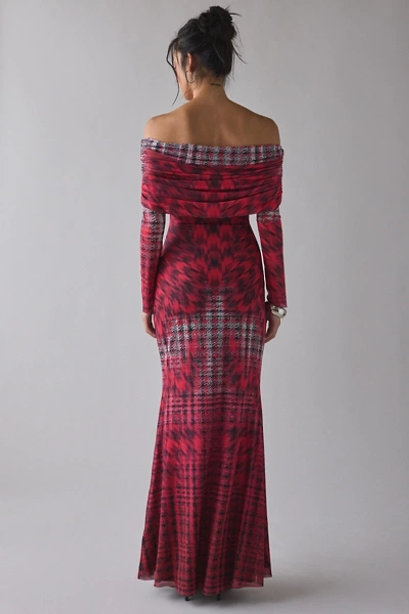 AFRM Thelma Off-The-Shoulder Long Sleeve Maxi Dress