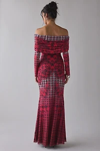 AFRM Thelma Off-The-Shoulder Long Sleeve Maxi Dress