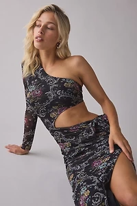 AFRM Shai Asymmetric One-Sleeve Cutout Maxi Dress