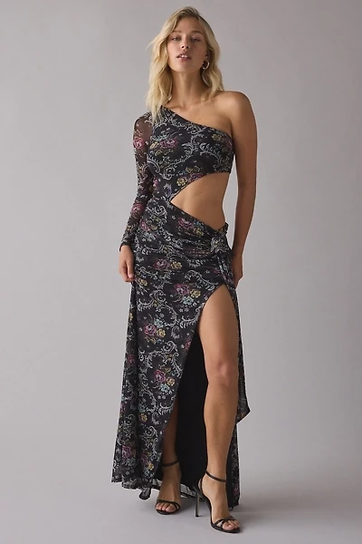 AFRM Shai Asymmetric One-Sleeve Cutout Maxi Dress