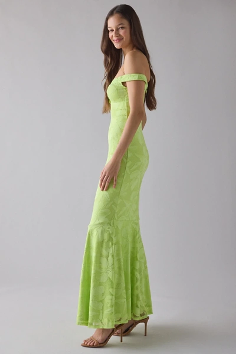 AFRM Morgan Lace Off-The-Shoulder Maxi Dress