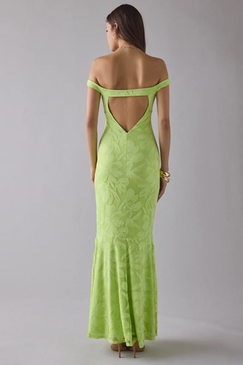 AFRM Morgan Lace Off-The-Shoulder Maxi Dress