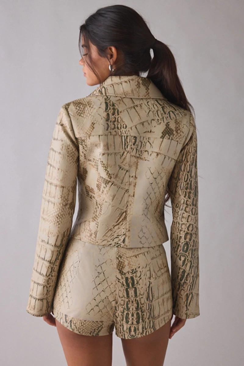 by.DYLN Gisella Snakeskin Faux Leather Jacket