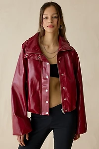 by.DYLN Selena Red Faux Leather Jacket