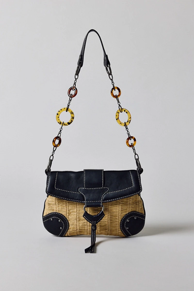 Silence + Noise Ibiza Raffia Shoulder Bag
