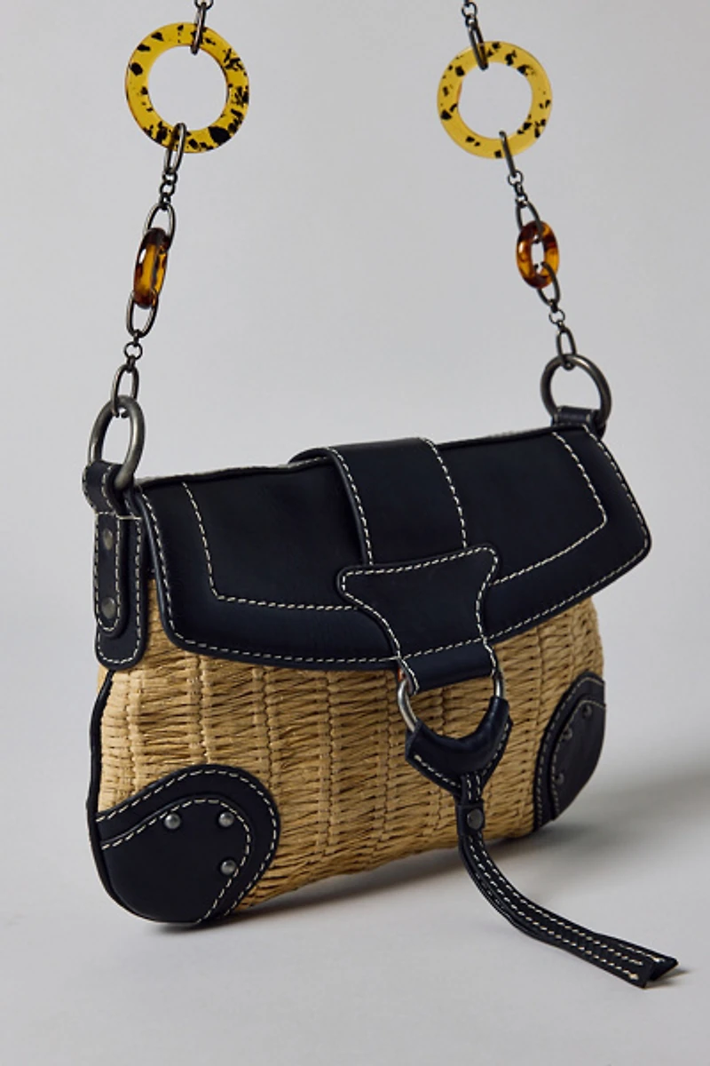 Silence + Noise Ibiza Raffia Shoulder Bag