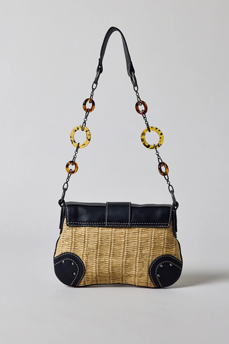 Silence + Noise Ibiza Raffia Shoulder Bag