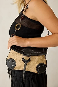 Silence + Noise Ibiza Raffia Shoulder Bag