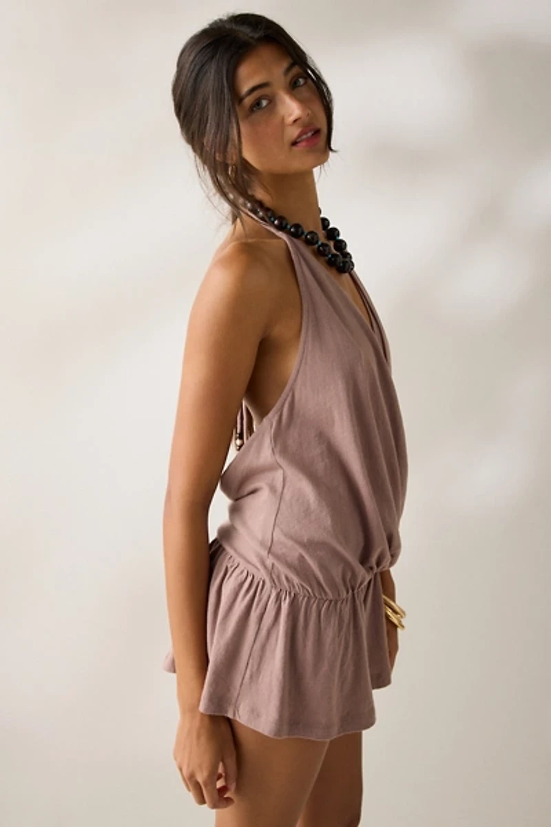 Out From Under Summer Love Plunging Halter Romper