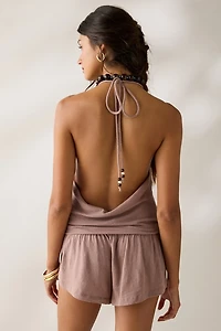 Out From Under Summer Love Plunging Halter Romper