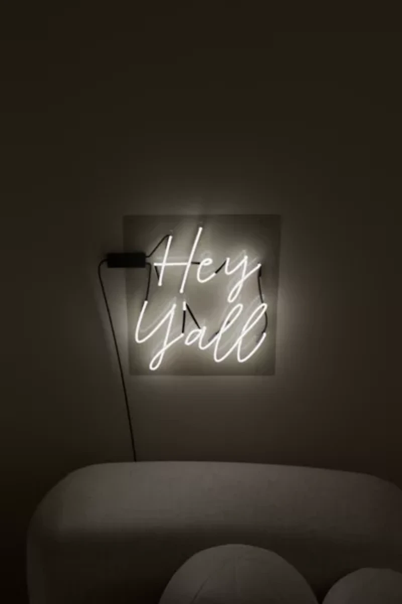 Echo Neon Hey Y'all Glass Neon Sign