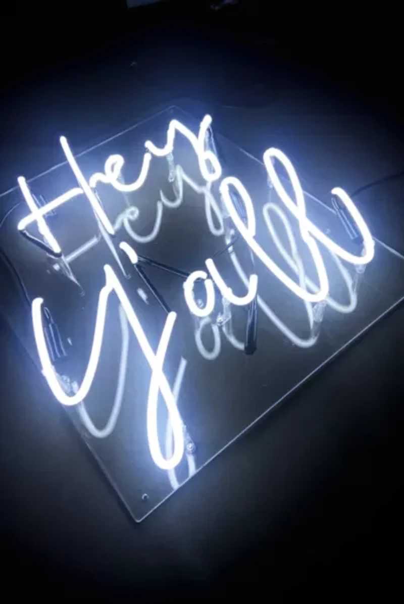 Echo Neon Hey Y'all Glass Neon Sign