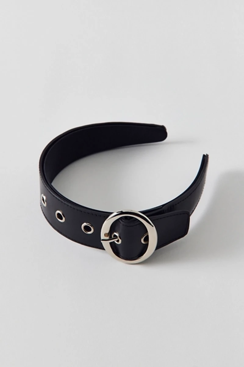 Betty Buckle Faux Leather Wide Headband