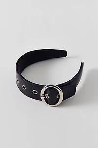 Betty Buckle Faux Leather Wide Headband