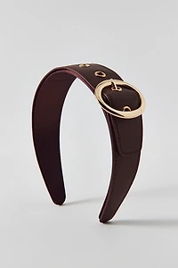 Betty Buckle Faux Leather Wide Headband