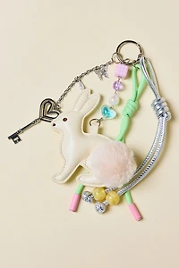 Corded Faux Leather Critter Keychain