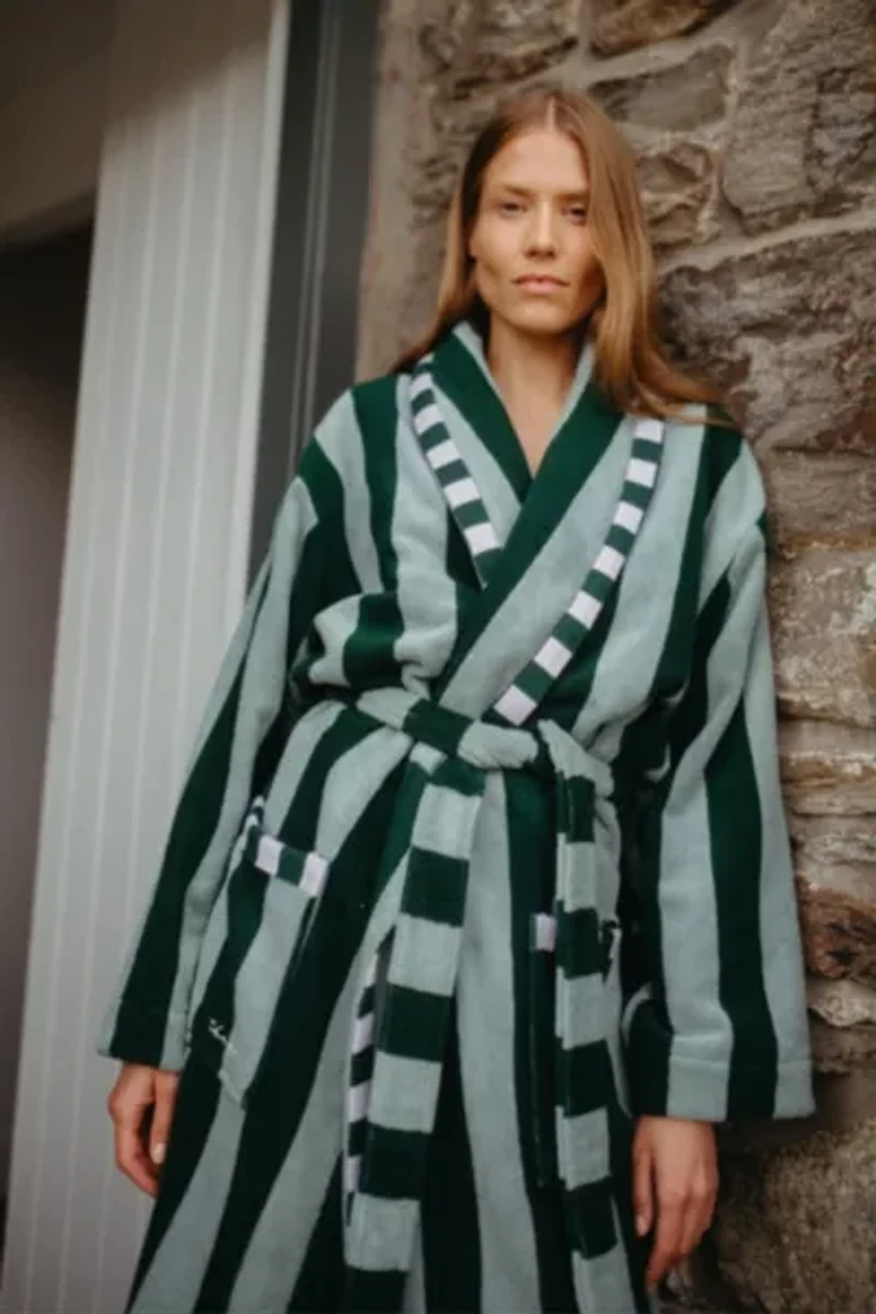TBCo Striped Cotton Bath Robe