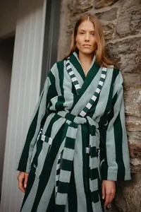 TBCo Striped Cotton Bath Robe