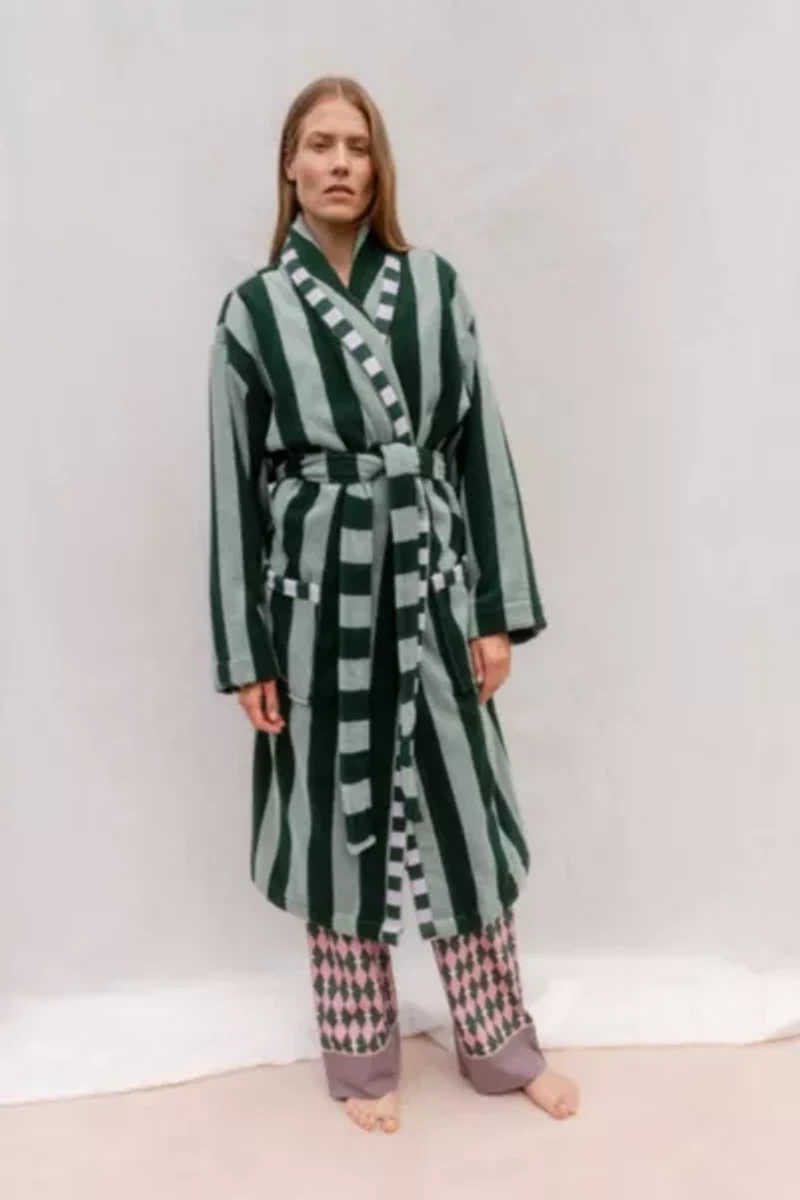 TBCo Striped Cotton Bath Robe