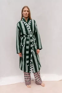 TBCo Striped Cotton Bath Robe