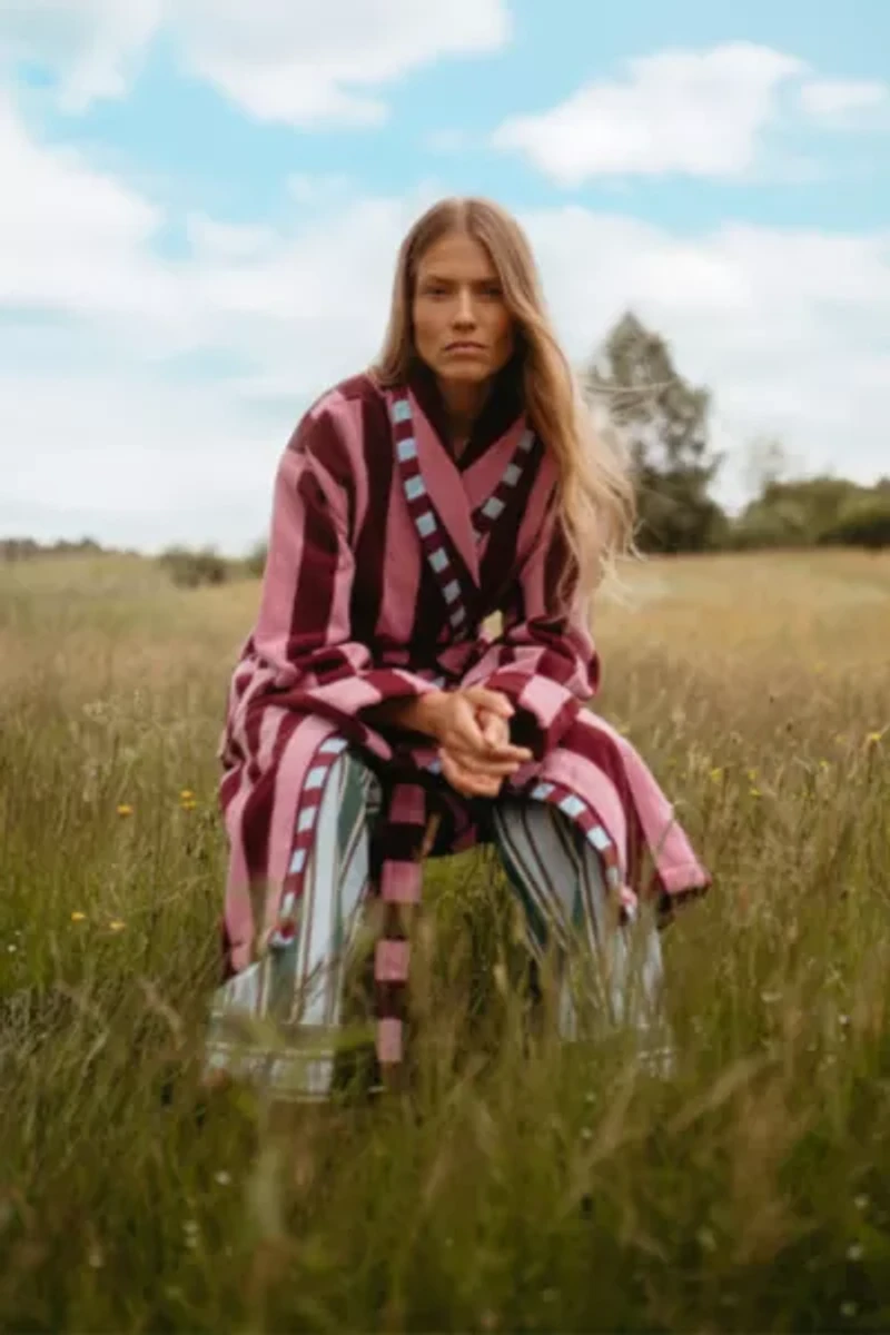 TBCo Striped Cotton Bath Robe