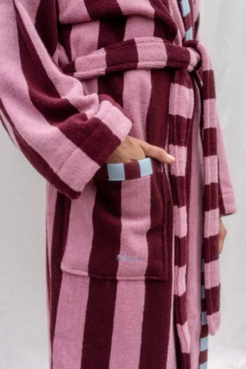 TBCo Striped Cotton Bath Robe