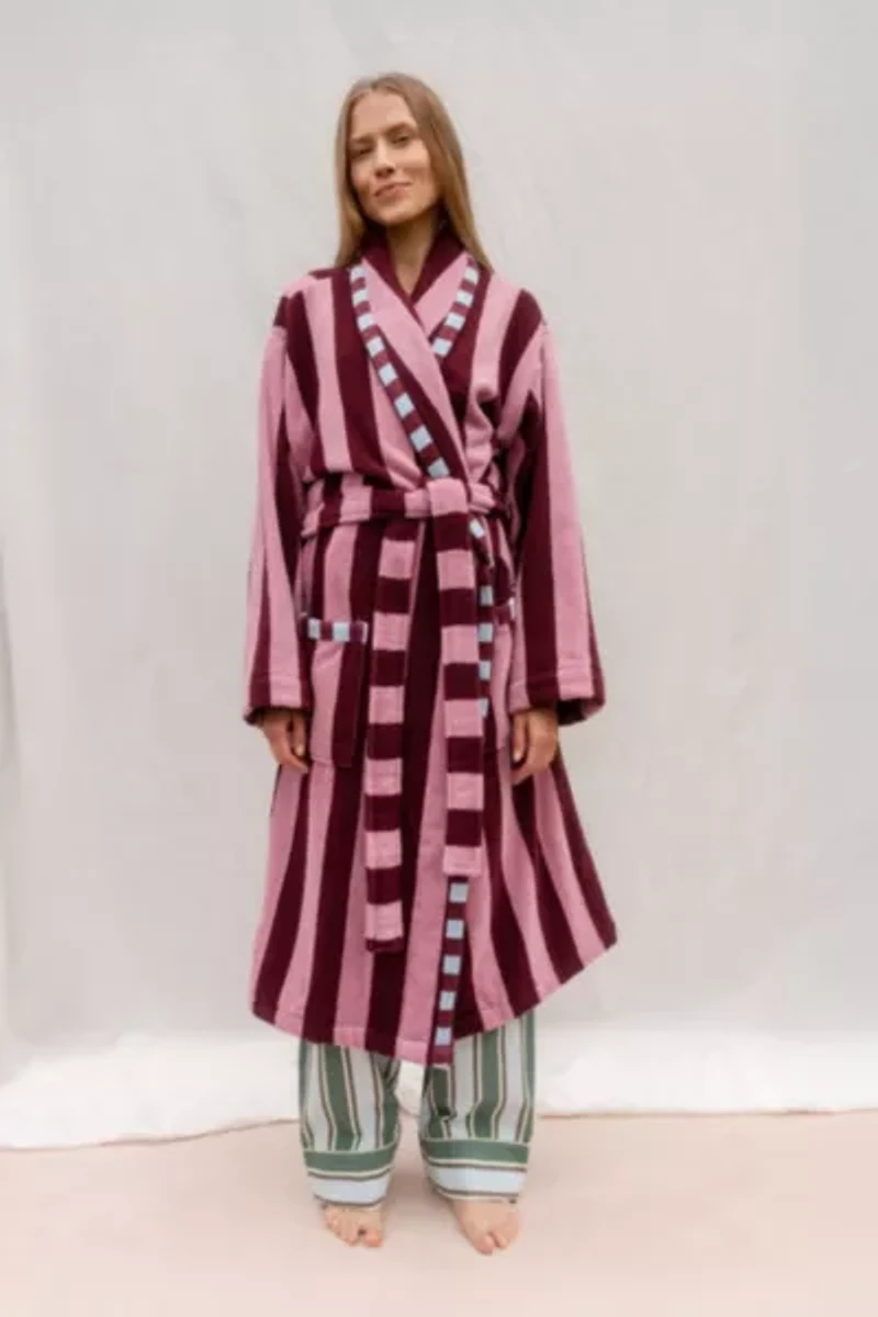 TBCo Striped Cotton Bath Robe