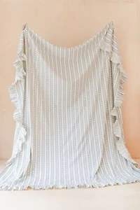 TBCo Striped Ruffle Cotton Duvet Bedding Set