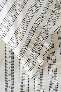 TBCo Striped Ruffle Cotton Duvet Bedding Set