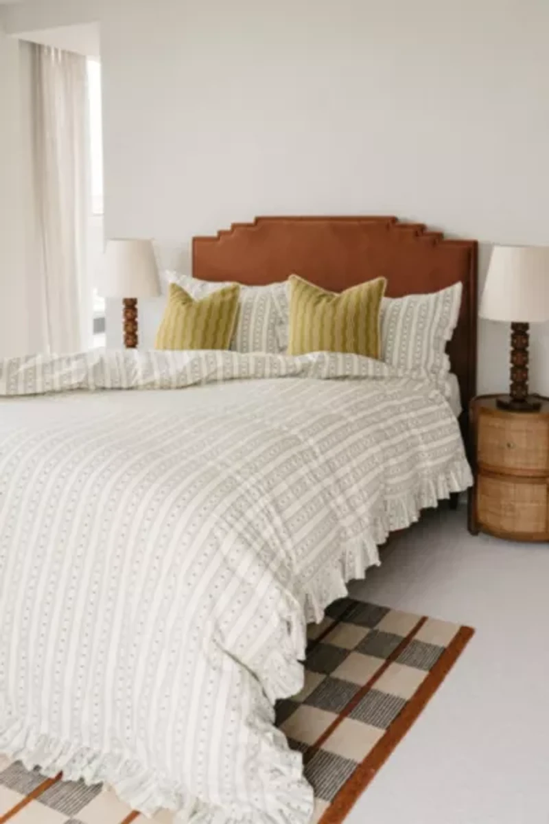 TBCo Striped Ruffle Cotton Duvet Bedding Set