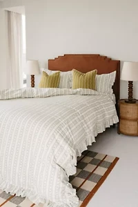 TBCo Striped Ruffle Cotton Duvet Bedding Set