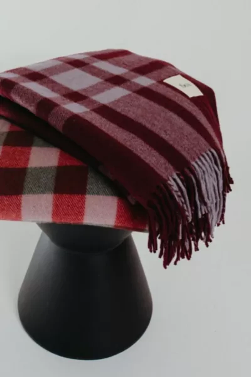 TBCo Recycled Wool Gingham Throw Blanket