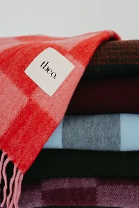 TBCo Recycled Checkered Wool Throw Blanket