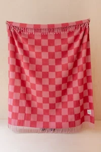 TBCo Recycled Checkered Wool Throw Blanket