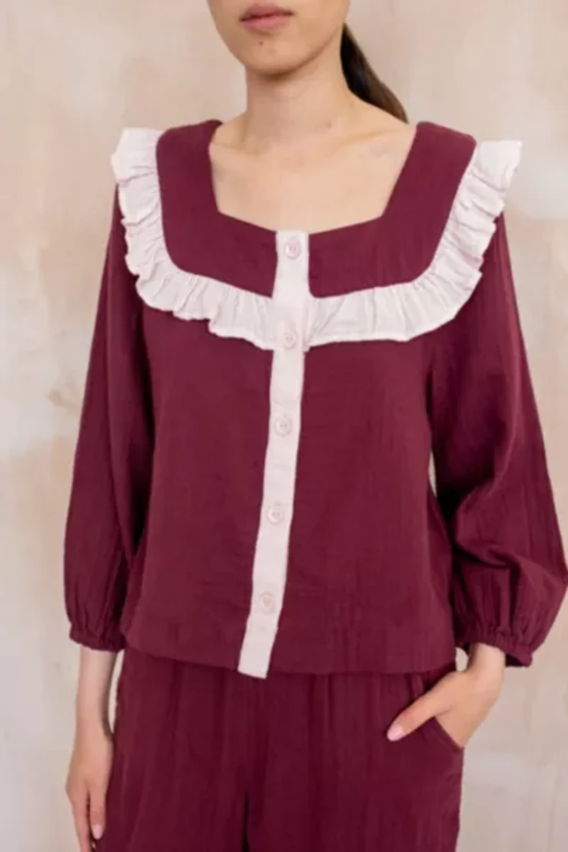 TBCo Cotton Ruffle Pajama Set