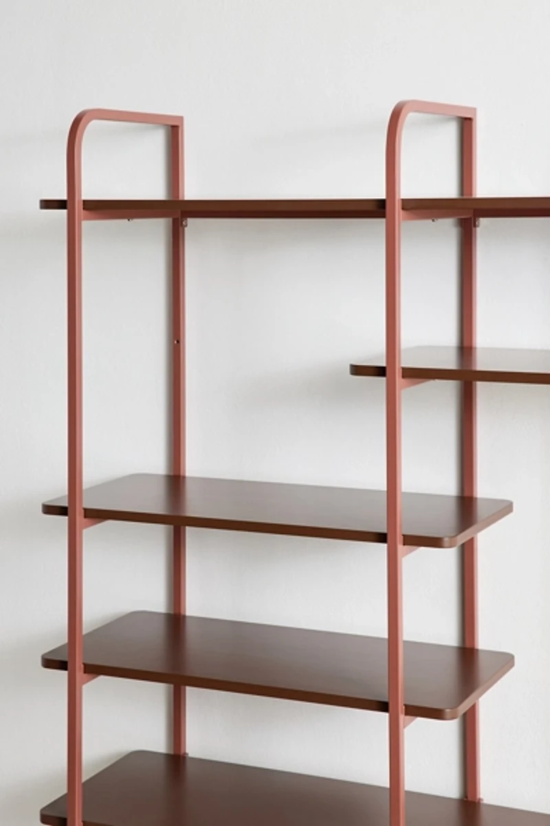 Cam Asymmetrical 5-Tier Iron Bookshelf