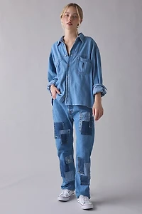 ReMADE By UO Denim Patch Straight Leg Jean