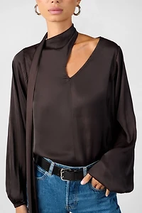 WeWoreWhat Wrap Neck Tie Top
