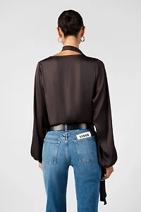 WeWoreWhat Wrap Neck Tie Top