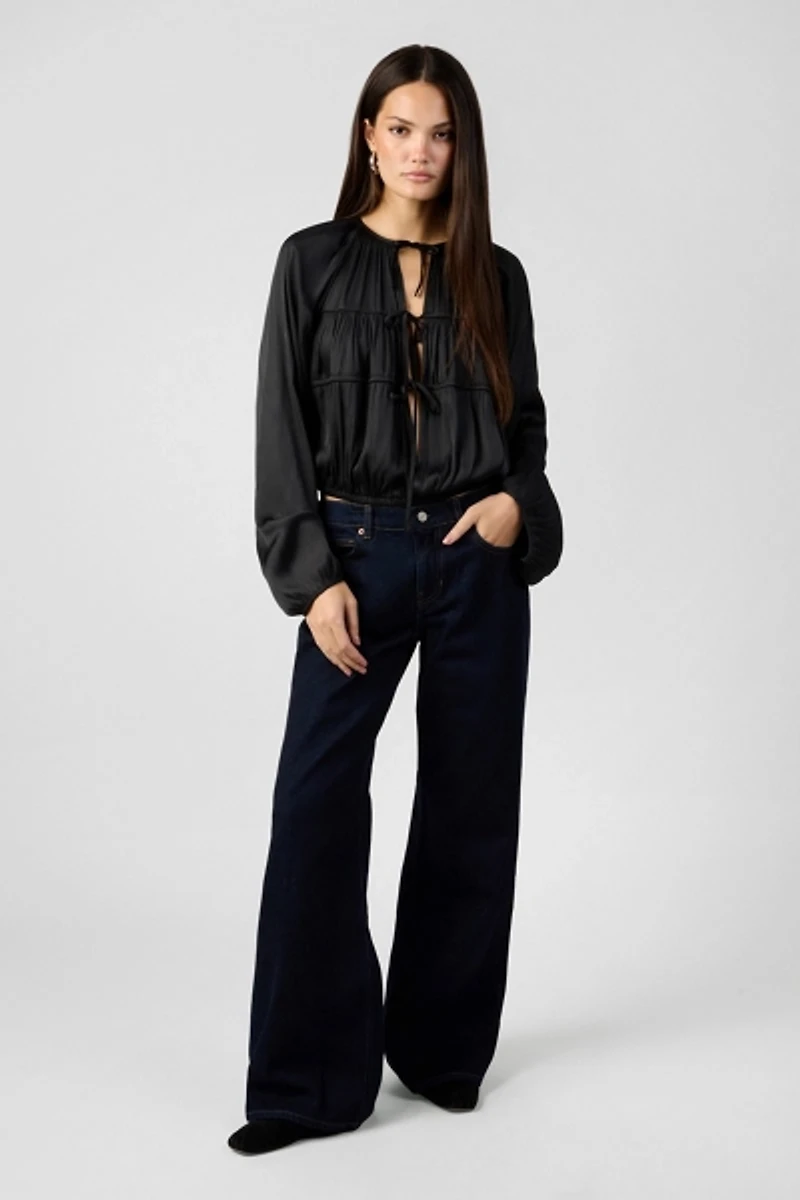 WeWoreWhat Cocoon Sleeve Front Tie Top