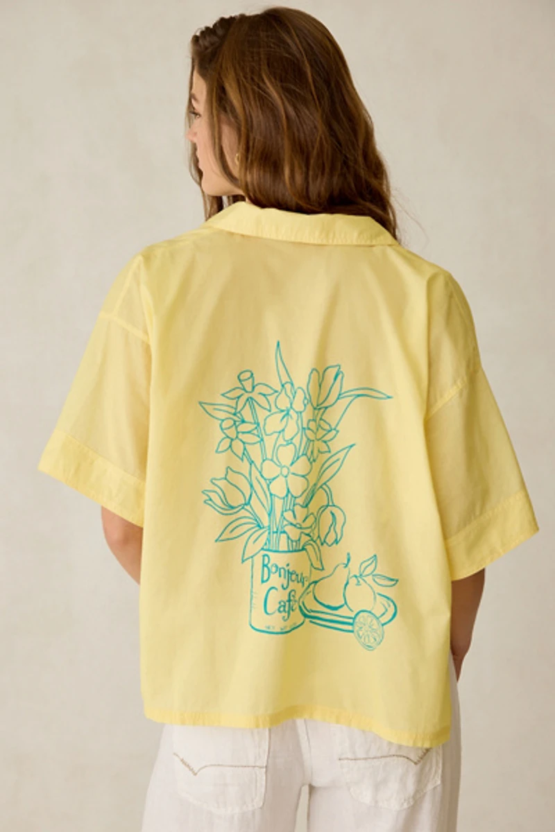 BDG Keepsake Souvenir Graphic Short Sleeve Button-Up Shirt