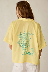 BDG Keepsake Souvenir Graphic Short Sleeve Button-Up Shirt