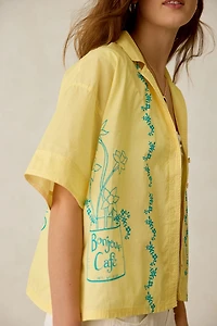 BDG Keepsake Souvenir Graphic Short Sleeve Button-Up Shirt