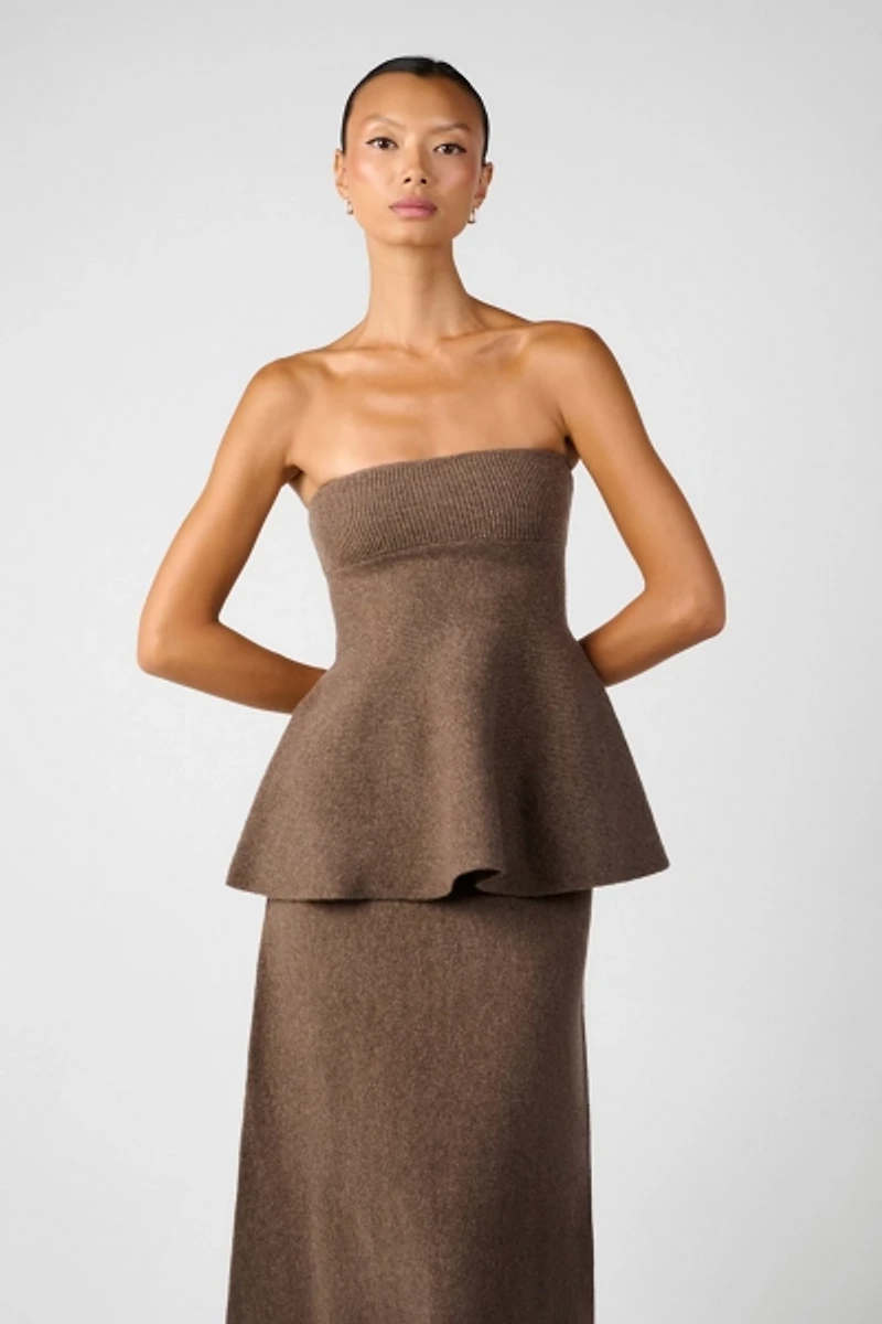 WeWoreWhat Strapless Peplum Top