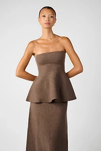 WeWoreWhat Strapless Peplum Top