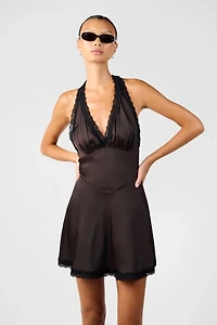 WeWoreWhat Halter Lace Mini Dress